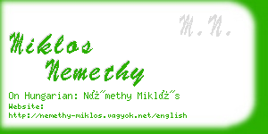 miklos nemethy business card
